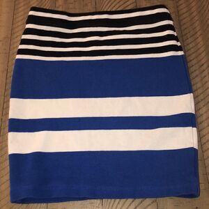 Alexander Wang Bold Stripe Cotton Spandex Skirt. Retro Nautical Ahoy! Designer.